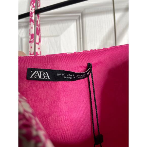 NEW Zara Pink Floral Bodysuit Corset Style Womens Size Small - Picture 4 of 8